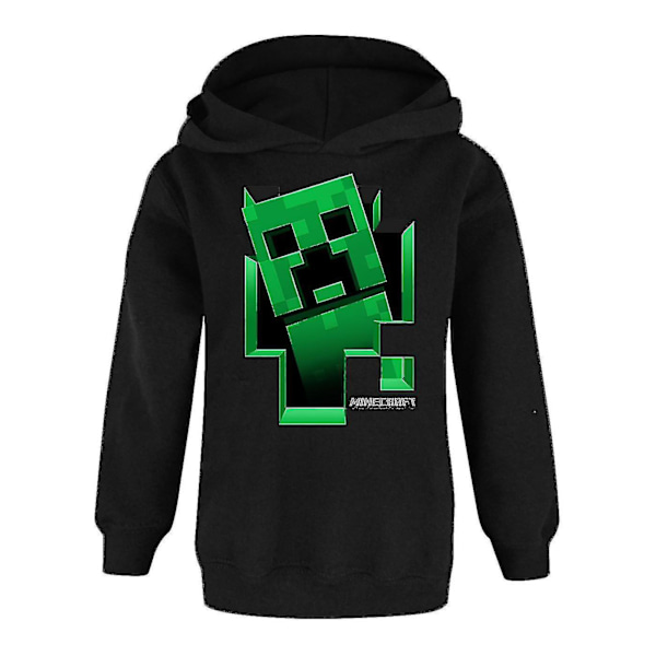 Boys Minecraft Hoodie | Kids Creeper Inside Black Hooded Jumper | Gamer shirt Clothing Merchan