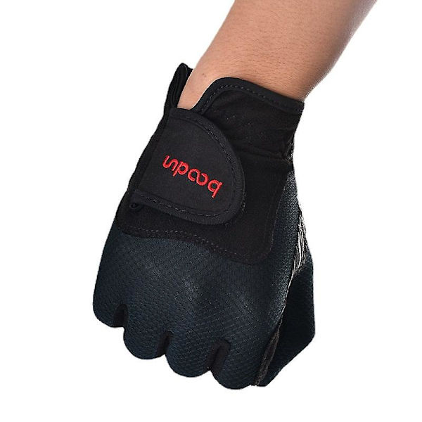 Udendørs ridehandsker holdbare anti-slip fuldfingrede ridehandsker polo hestevæddeløbshandsker Sort og grå Black and gray S/m