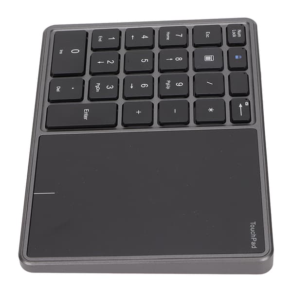 (SC) Wireless Numeric Keypad Touchpad Design 22 Keys 2.4G Dual Mode Connection Type C Interface Laptop Keyboard Gray 0.1