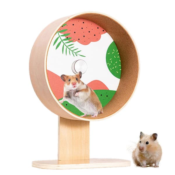 (SC)[LLC]Hamster Exercise Wheel Silent Running Wheel Double Bearings, with Adjustable Stand B B M