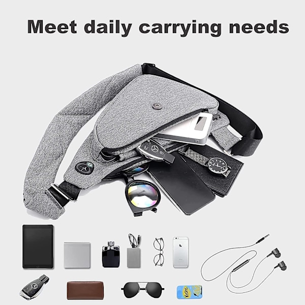 Mænds Skuldertaske Casual Sling Taske Kvinders Mini Crossbody Brysttasker Mænds Flip Lille Rygsæk Letvægts Holdbar gray