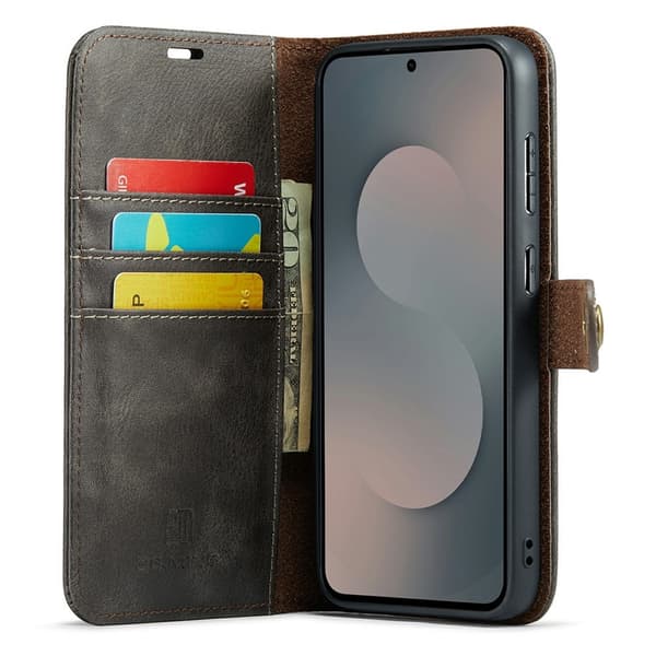 [SC]DG MING Samsung S25 FE 2-i-1 Magnet Pung Etui - Grå grå gray