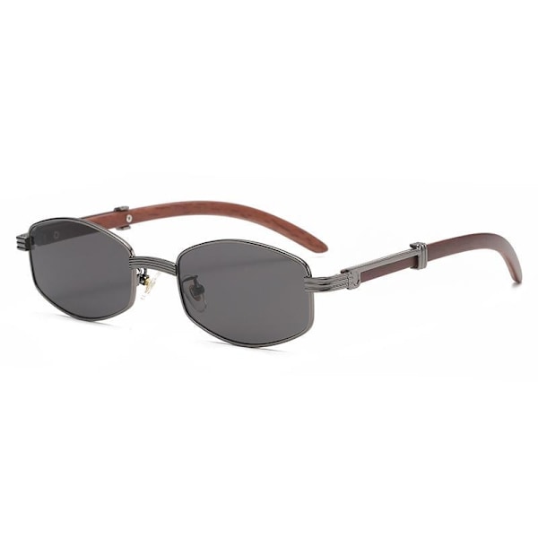 Unike trendy solbriller for menn hip hop små gull tre detaljer Black one size