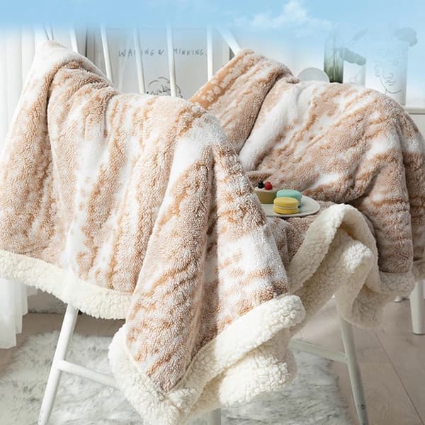 (SC) Fuskepels Vendbart Teppe, Koselig Varmt & Sherpafleece, Fluffy Mykt, Perfekt for Sofasengsofa, Maskinvaskbart, Egnet for Barn Eldre