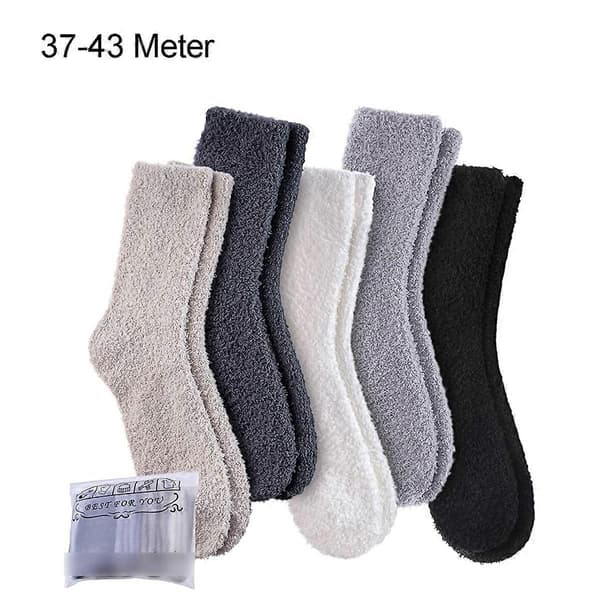 [SC]5 par koselige damestrømper, vinterstrømper, fluffy strømper 37-43 (FMY)