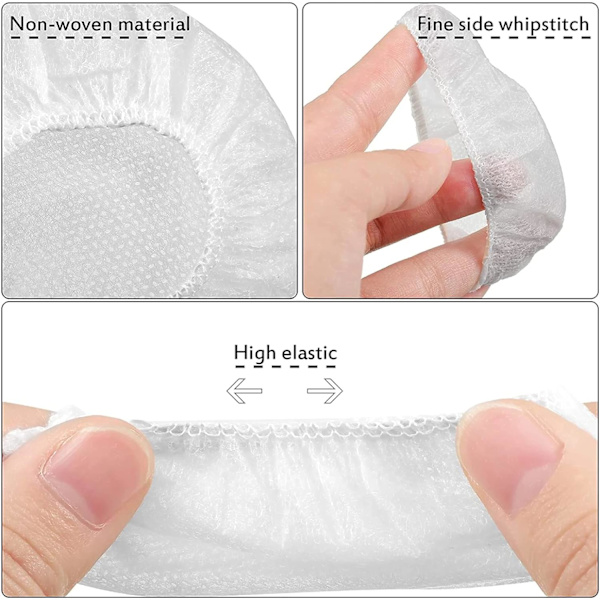 100 stk Engangs Hodetelefon Deksel i Non-Woven Stoff, Internettkafé Mikrofon Deksel, Ørevarmer Støvdeksel