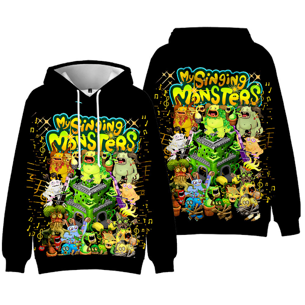 Pojke Flicka 3d Hoodie Höst Vinter Mina Sjungande Monster Tröja E E 120cm