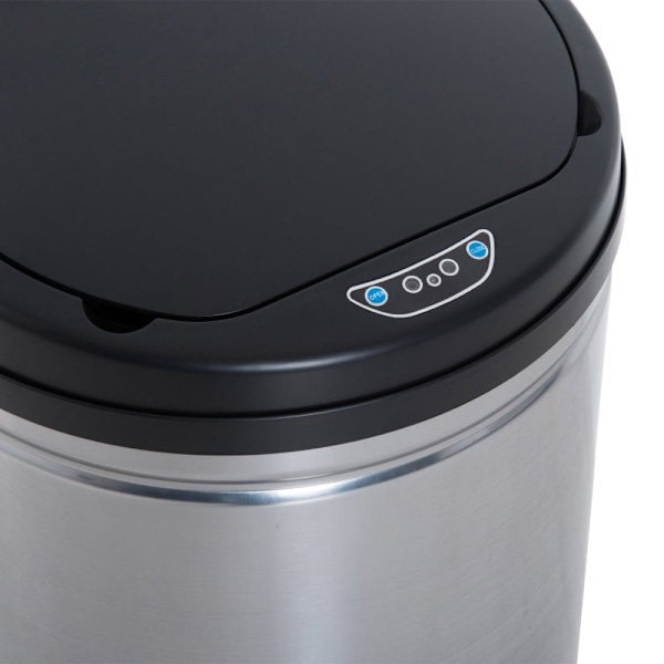 Rootz Rostfri Automatisk Sensor Soptunna - Beröringsfri Avfallstunna - Rörelsesensor - Hygienisk - Bekväm - Stilren - Ø30,5 x H51,5 cm