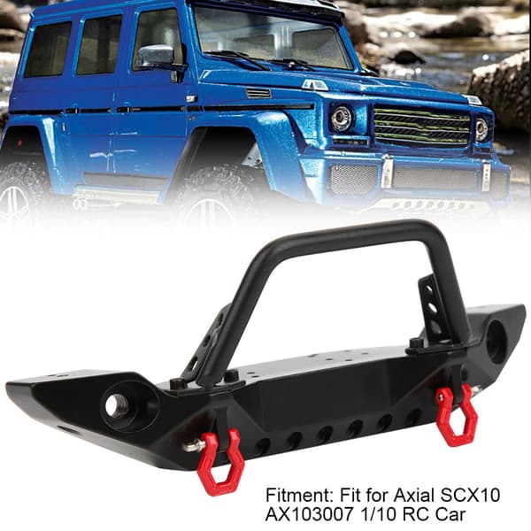 (SC) Metallic frontfanger med 2 LED-lys, passer til Axial SCX10 AX103007 1/10 RC-bilmodell