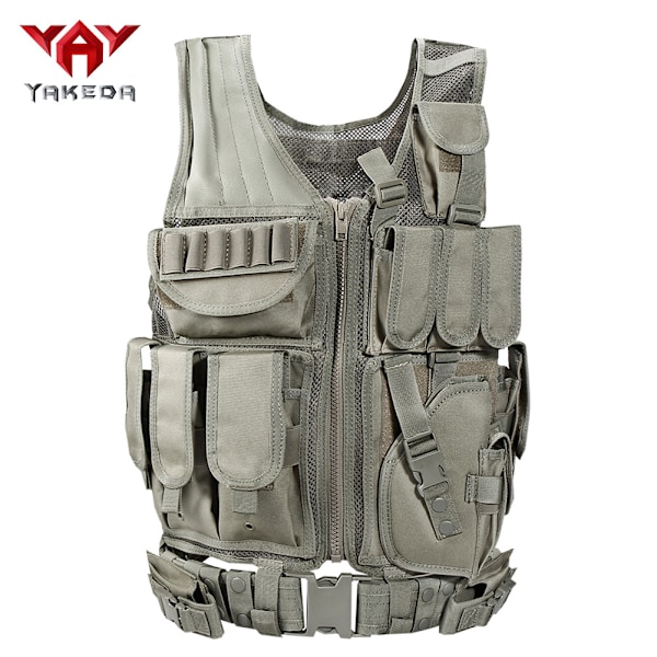 Utendørs Sommer Mesh Pustende Treningsvest Multifunksjonell Spesialstyrkevest Cs Felt Taktisk Vest ACU Kamuflasje Average code (size adjustable) ACU Camouflage