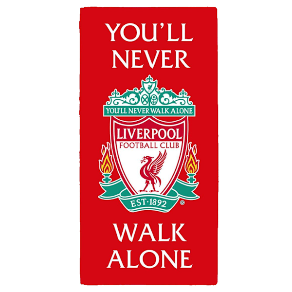 Liverpool FC You'll Never Walk Alone Crest Bath Towel Red/White/Gr