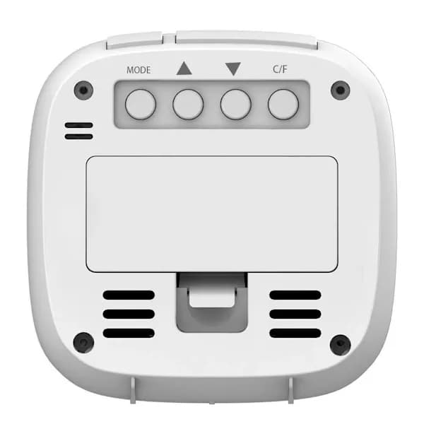 (SC)Compact alarm clock with temperature and date, black - Large, easy-to-read display with backlight - Easy to set and use