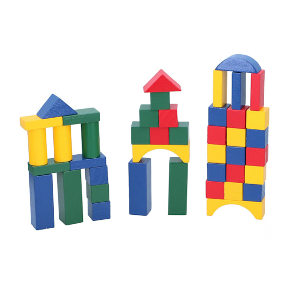 Træbyggeklodser - 75 stk multifärg Multicolor