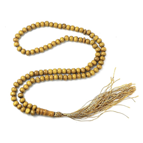 Trä Tasbih Bön Pärlor 99 Muslimska Bön Pärlor Islamiska Hand Held Bön Pärlor Brown