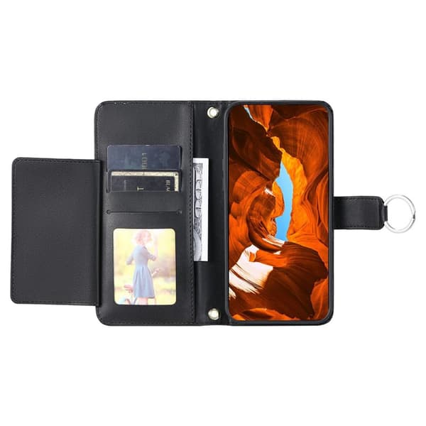 Wallet Case for Samsung Galaxy S26 Artificial Leather Ring Holder - Black