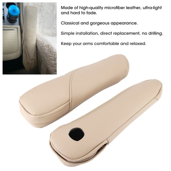 (SC)2 pcs Armrest Covers Driver/Passenger Side Microfiber Leather Fits Honda CRV 2007-2009
