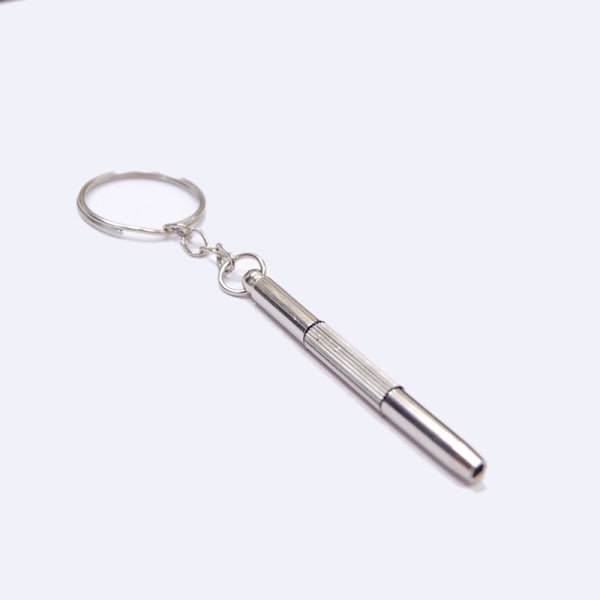 Pocket Repair Screwdriver for Glasses and Sunglasses Double Ended Key Ring Phillips Head Flat Head and Nut Holder