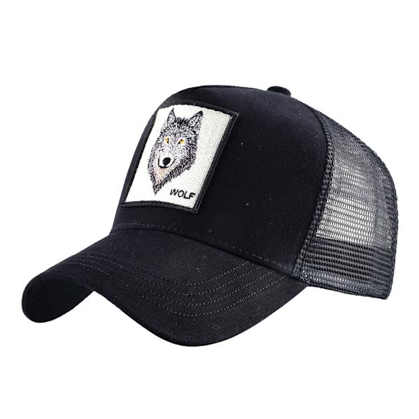Piirretty baseball-lippis Cap eläimet Mesh Cap ulkona W Wolf