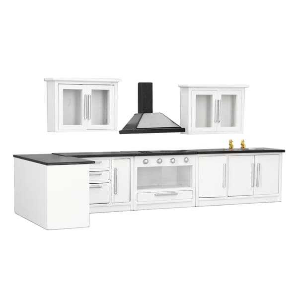 (SC)Modern Miniature Dollhouse Kitchen Cabinet Set 1:12 Scale Life Simulation