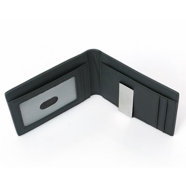 RFID Carbon Tegnebog i ægte læder med pengeslips Sort Black one size