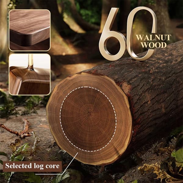 (SC) Walnut Suction Cup Bathroom Shelf Drill-Free Removable Bathroom Shelf O A2