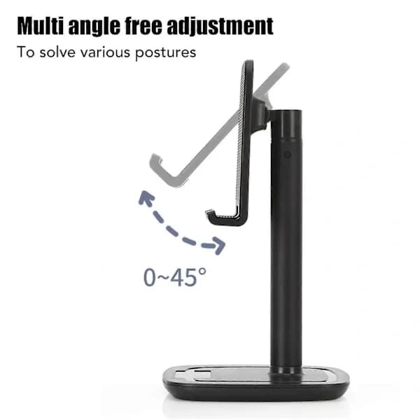 (SC)[CA] Black Aluminum Alloy Desktop Mobile Phone Stand Foldable Telescopic Desktop Mobile Phone Holder