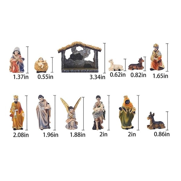 Julekrybbe Jesus Fødselsstatue Harpiksfigur Hjemmekontor Skulptur Dekorasjon Ornament Presenter