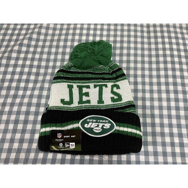 NFL Aikuisten Unisex Amerikan Jalkapallo Urheiluknitsattu Pipo Fleece Vuorattu Yksi Koko Sopii Useimmille New York Jets