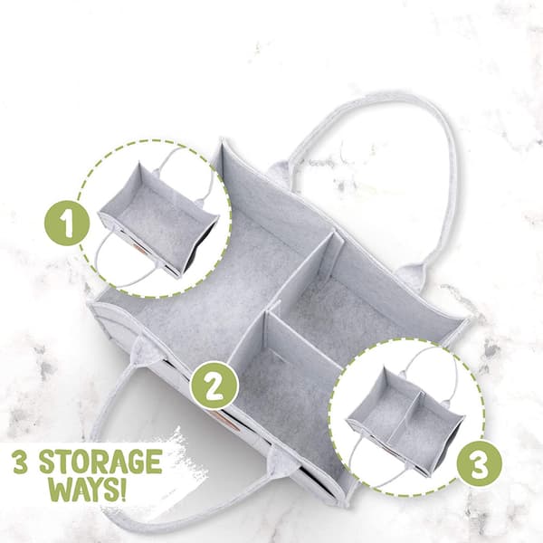 (SC)Premium Polyester Diaper Caddy Organizer, Modern & Minimalist Design, Foldable Baby Basket For Travel And Home Use, Versatile