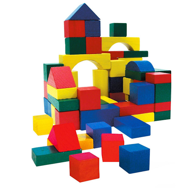 Træbyggeklodser - 75 stk multifärg Multicolor
