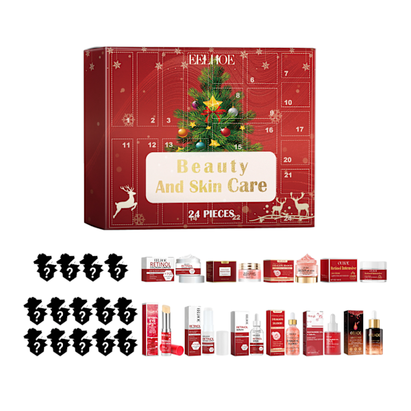 Flickor Adventkalendrar Kalender 24 Stycken Hudvård Presentask Jul Nedräkningskalender Hudvård Set