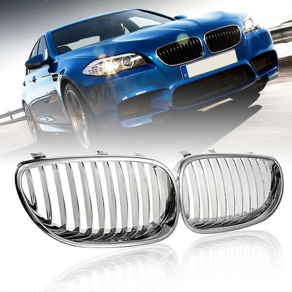 [SC]Front Bumper Chrome Sport Wide Kidney Grille Compatible with- E60 E61 5-series M5 2003-2009 51137065701-Perfet