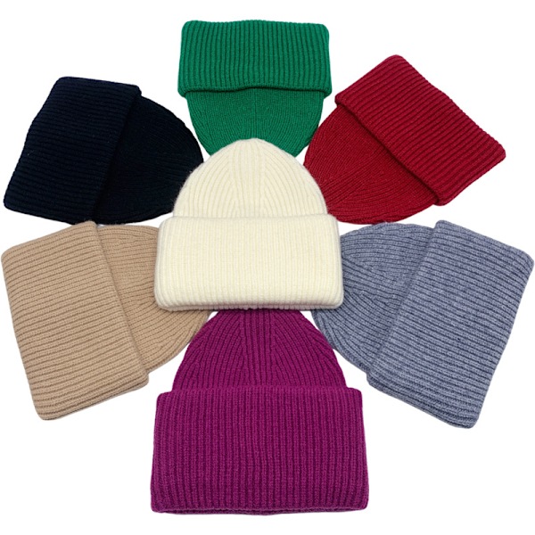 Koreansk stil damer varm vinter strikkede hatter ull japansk stil tykkere menns mote unisex black
