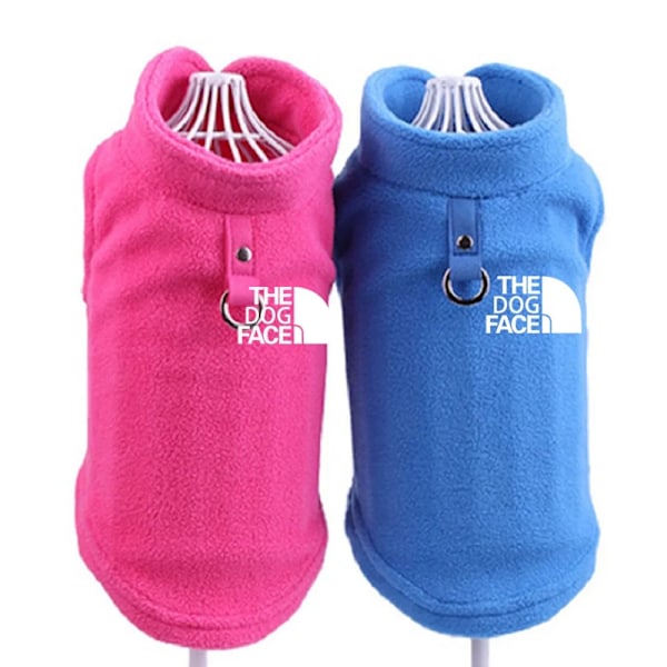 Vinterutendørs Hundeklær Fleece Hundevestjakke For Små Og Mellomstore Hunder Fransk Bulldog Valp Hund Katt Klær Med Snøring Rosa Pink L