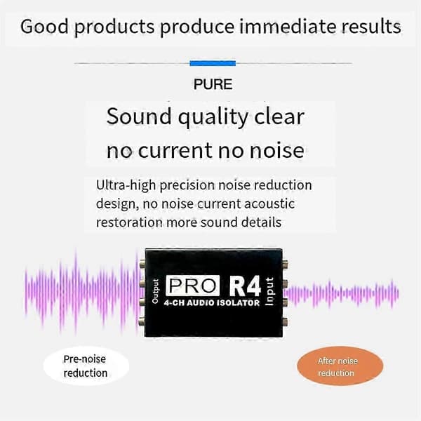 (SC) Audio Isolator 4-channel Audio Reducer Power Ground Loop Audio Isolator For Car Audio Modification