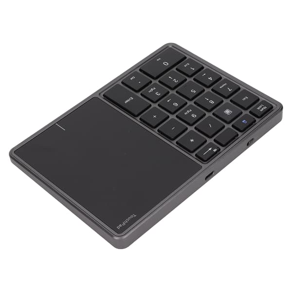 (SC) Wireless Numeric Keypad Touchpad Design 22 Keys 2.4G Dual Mode Connection Type C Interface Laptop Keyboard Gray 0.1