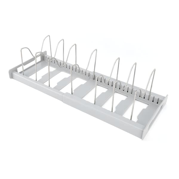 (SC) Expandable Non-Slip Pot Lid Holder Adjustable Kitchen Organizer Grey