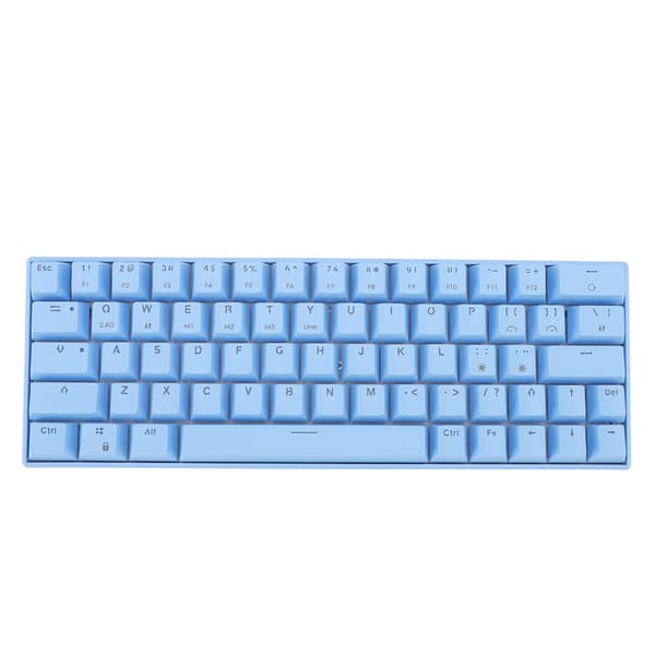 (SC) Mechanical keyboard 64 keys white light 3 modes ergonomic layout 4 optional switches blue keyboard for WIN blue switch 0.2