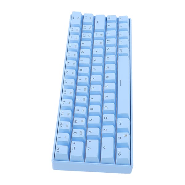(SC) Mechanical keyboard 64 keys white light 3 modes ergonomic layout 4 optional switches blue keyboard for WIN blue switch 0.2