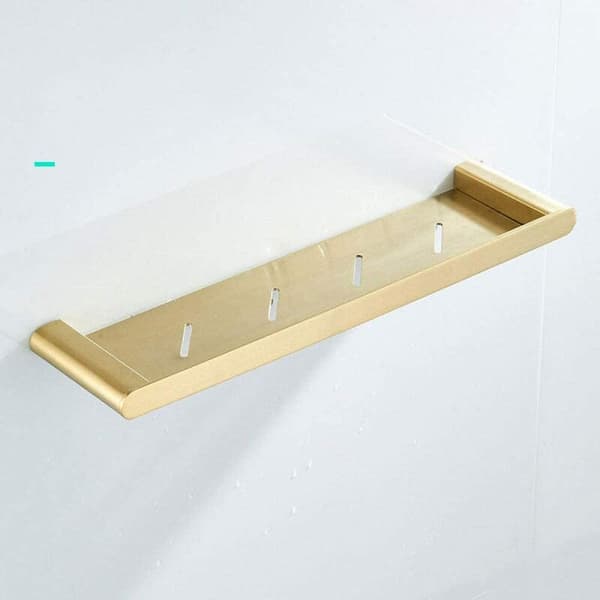 (SC) Wall-mounted bathroom shelf in brushed gold finish, industry problem solver with wide compatibility, modern cabinet handle for easy use