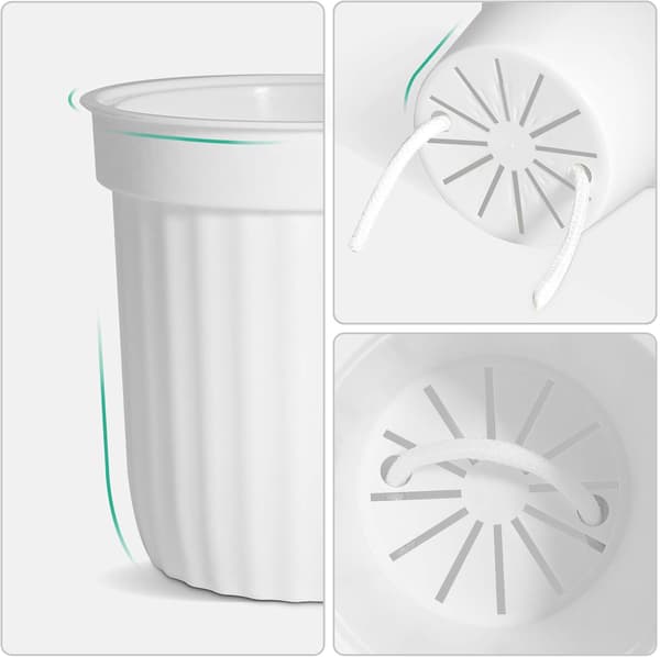 (SC)Eco-Friendly Ceramic Plant Pots Set, Self-Watering Planters With Drainage System For Air Circulation And Healthy Root Growth