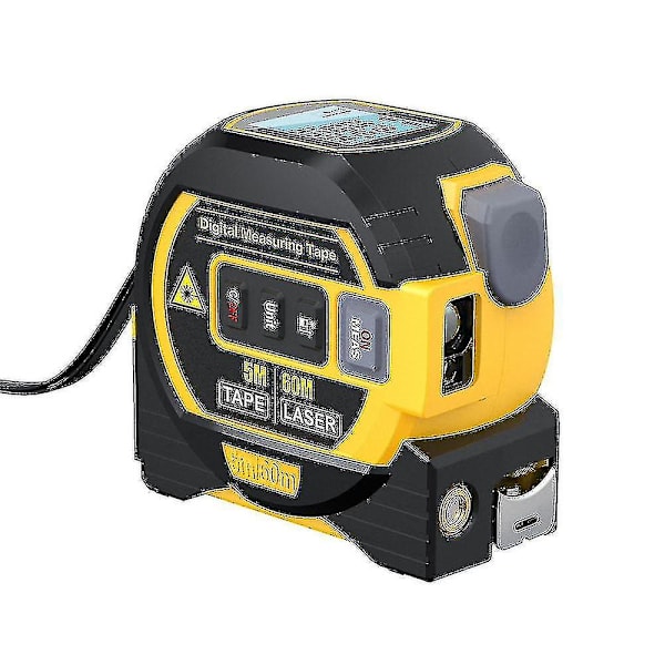 3-i-1 Laser Afstandsmåler 5m Målebånd Lineal LCD Display med Baggrundsbelysning Afstandsmåler Bygningsenhed Overflade Volumenmåling 40M