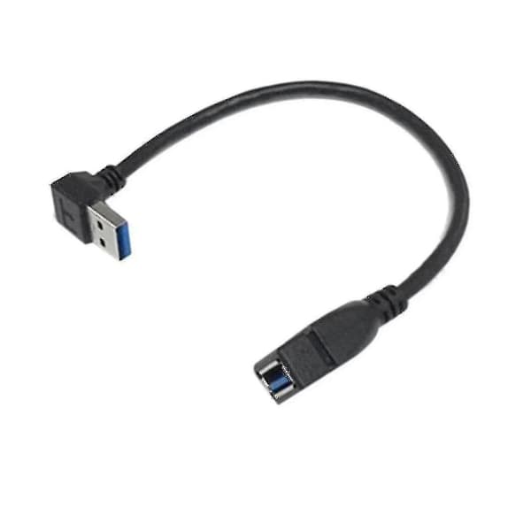 2x USB 3.0 Angled 90 Degree Extension Cable Male to Female Adapter Cable Data Right