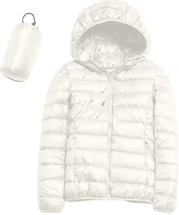(SC)Women's Lightweight Hooded Down Jacket - Packable Puffer Jackets B-black_YF B-black B-black XX-Large