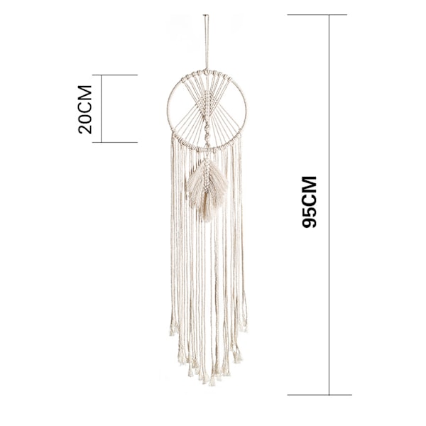 Väggdekoration Drömfångare Vit Bomull Drömfångare, Boho