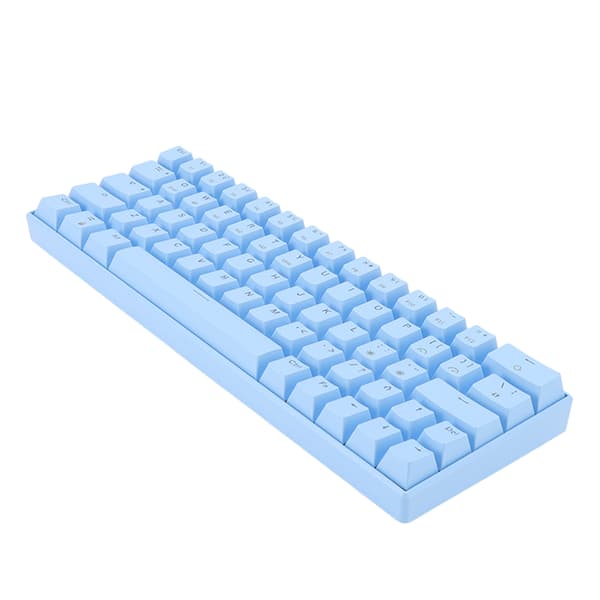 (SC) Mechanical keyboard 64 keys white light 3 modes ergonomic layout 4 optional switches blue keyboard for WIN blue switch 0.2