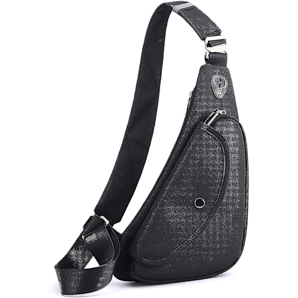 Axelväska för män, avslappnad slängväska, mini ryggsäck för kvinnor, crossbody väska, flip väska, liten ryggsäck, lätt och hållbar black