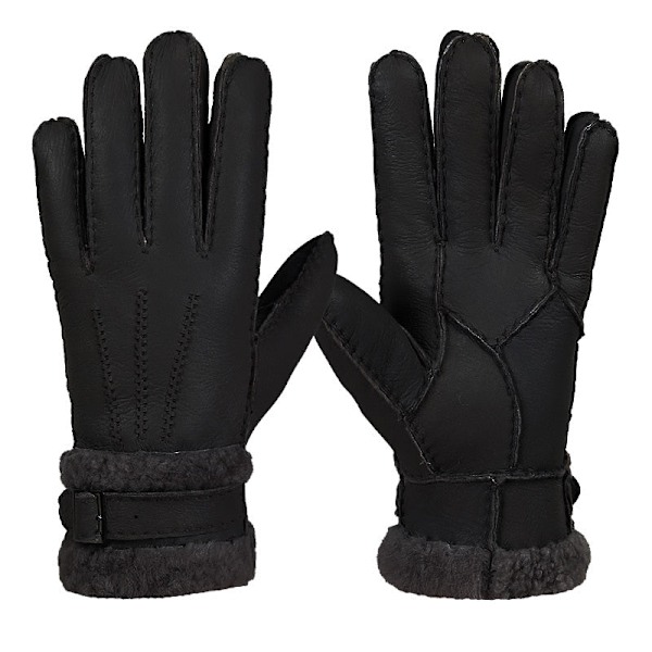 100% Fåreskind Vinter Vanter Handsker Til Kvinder Mænd Ægte Kashmir Pels Varme Handsker Damer Fuldfinger Ægte Læder BK BK one size