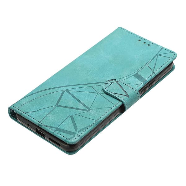 [SC] Wallet Case for Samsung Galaxy A56 5G with Printed Triangle Pattern, Leather, Flip Case Green