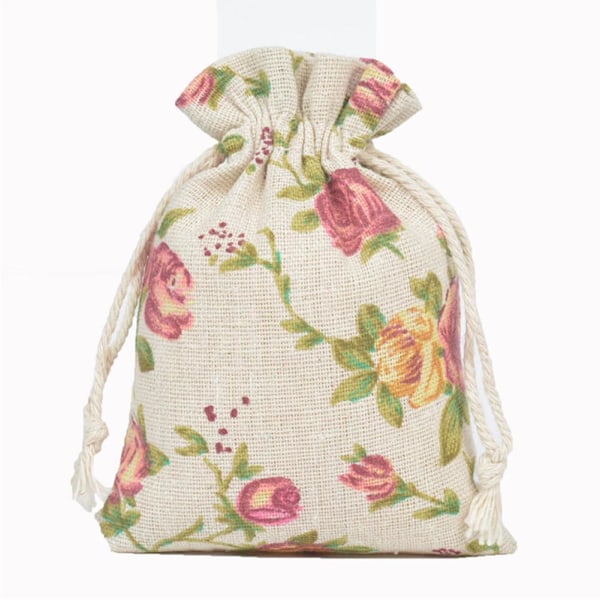 10×14cm Trykt Bomullspose Oppbevaringspose for Dagligvarer Ju Random ColorA 10×14cm 20pcs